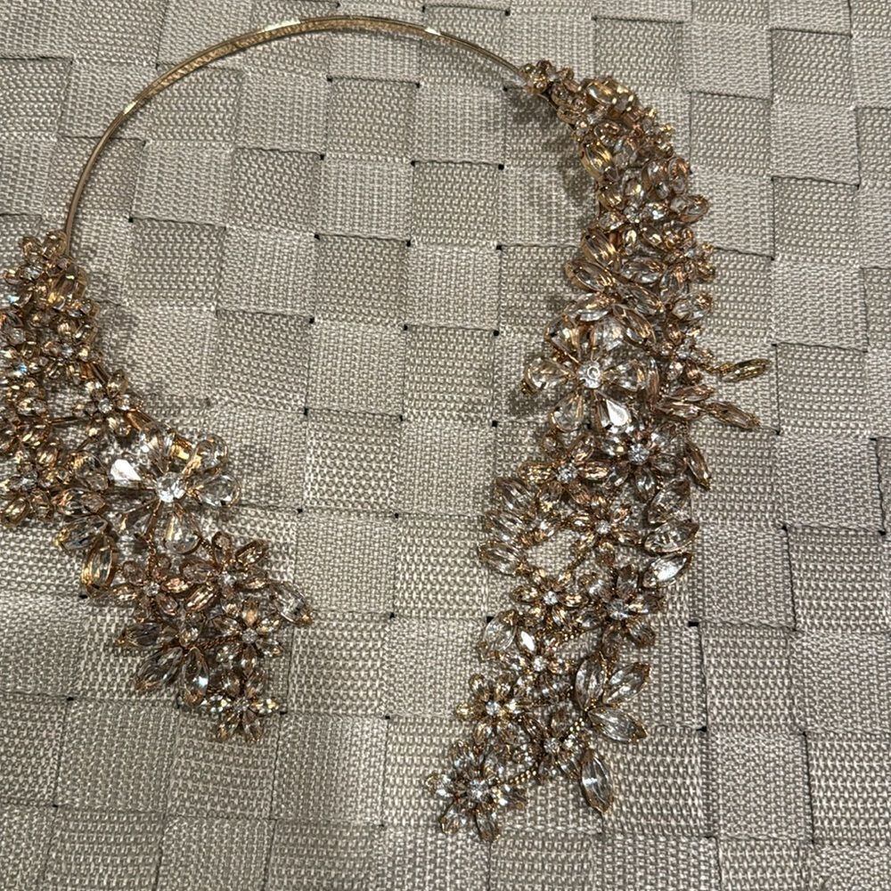 BCBGMAXAZRIA Gold and Silver Crystal Necklace